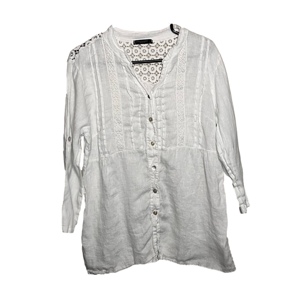 Lungo L’arno Italian 100% Linen Top Women’s Large
